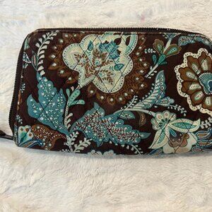 Vera Bradley Floral Wallet - Brown and Blue